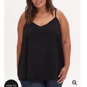 Torrid “Sophie” Black Double Layer Swing Cami